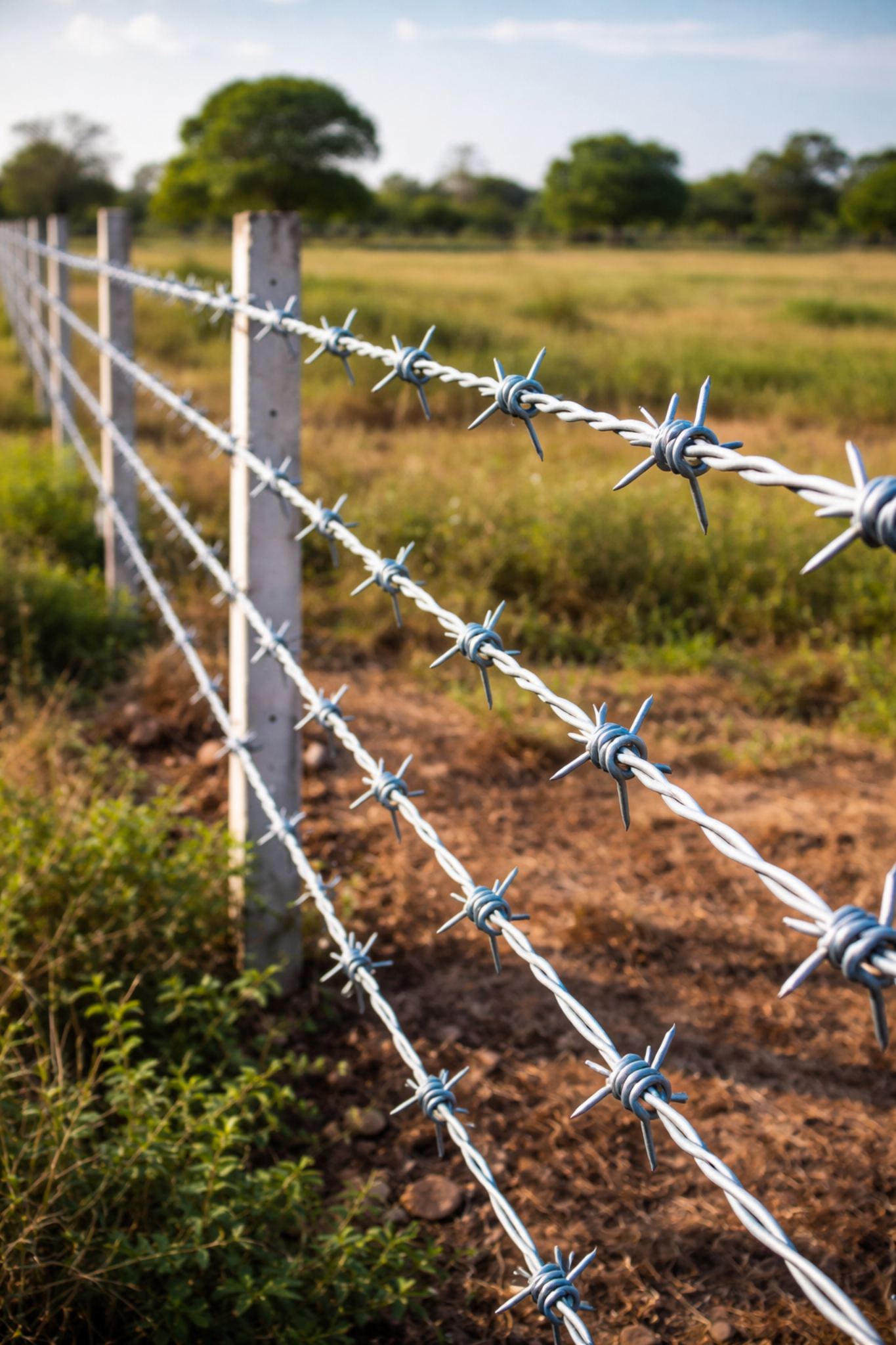 100 GSM galvanized barbed wire coil for agricultural and boundary fencing