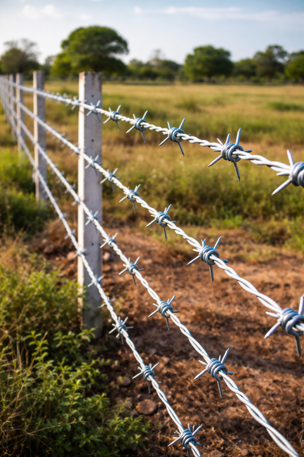 100 GSM Galvanized Barbed Wire for Agricultural, Residential, and Commercial Boundary Fencing