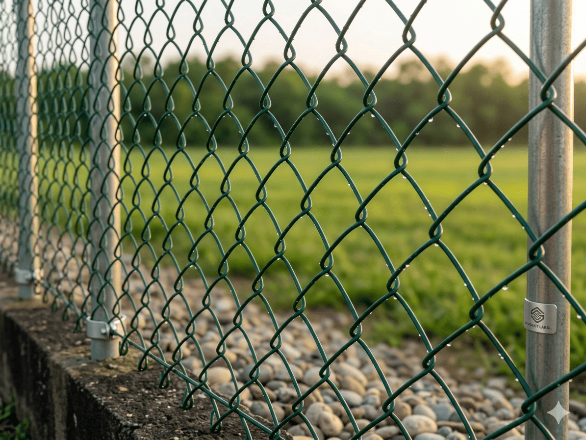 5 Feet PVC Coated Chain Link Fence with Galvanized Steel Posts for Residential and Property Boundary Fencing
