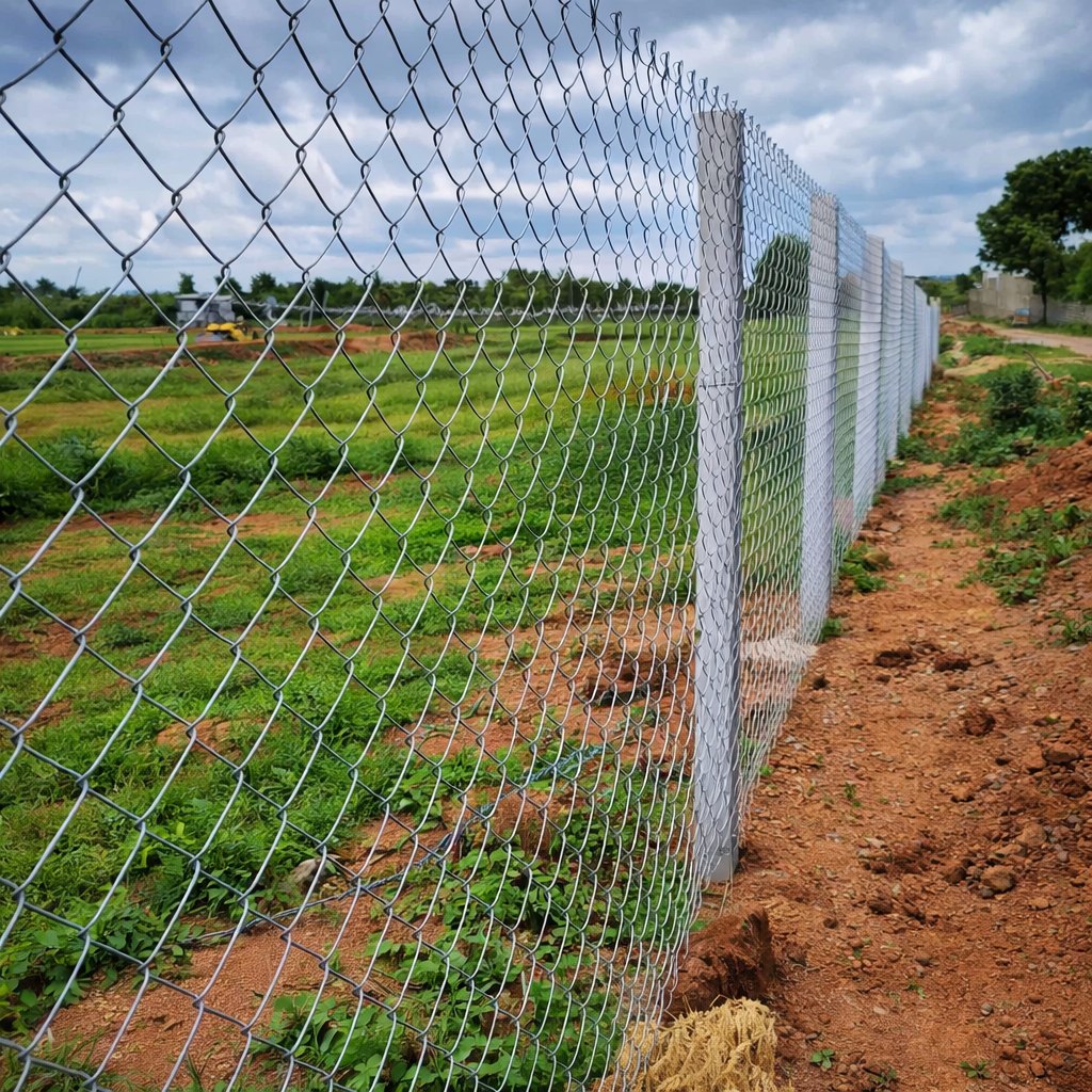 5 Feet 100 GSM Galvanized Chain Link Fence for Residential, Agricultural, and Commercial Boundary Fencing